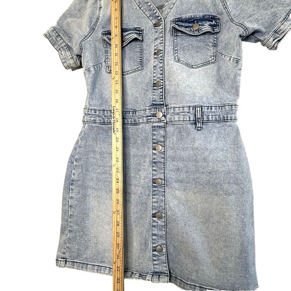 Celebrity Pink Denim Overalls Skirtall Dress Light Wash Juniors Plus women XL - Picture 5 of 14